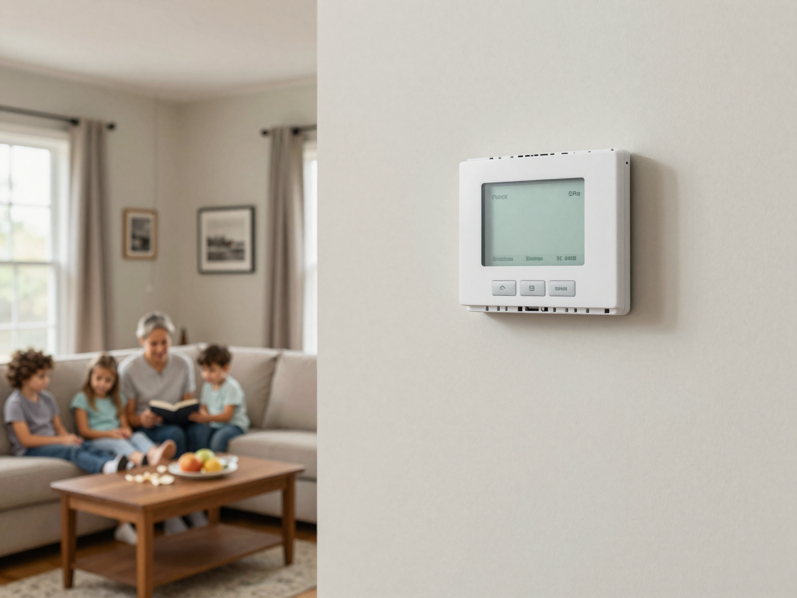 Modern HVAC unit and thermostat
